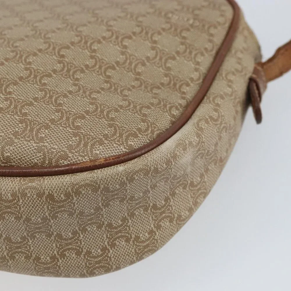 Authentic CELINE Macadam Canvas Shoulder Bag PVC Beige Gold - Picture 4 of 16